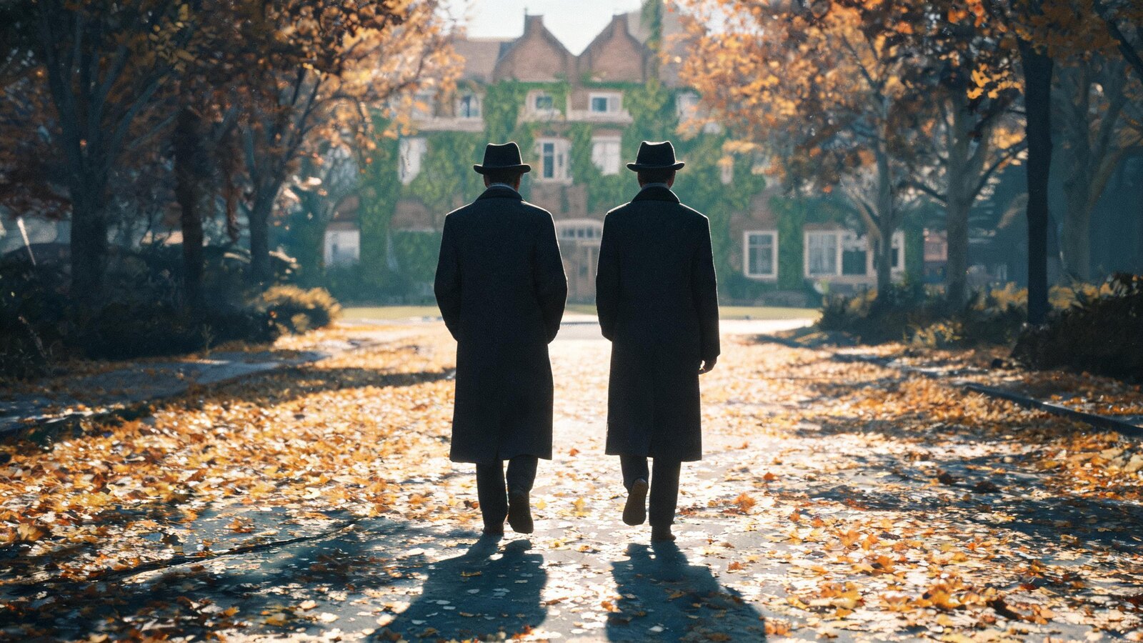 Gödel and Einstein walking in Princeton (artistic reconstruction)
